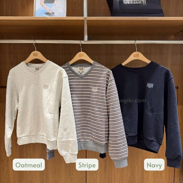 香港$650!!連線入code再減😱!! MARITHE FRANCOIS GIRBAUD (MFG)｜MFG46FSW115 W SMALL CLASSIC LOGO V NECK BALLOON SWEATSHIRT [3 colors] M113