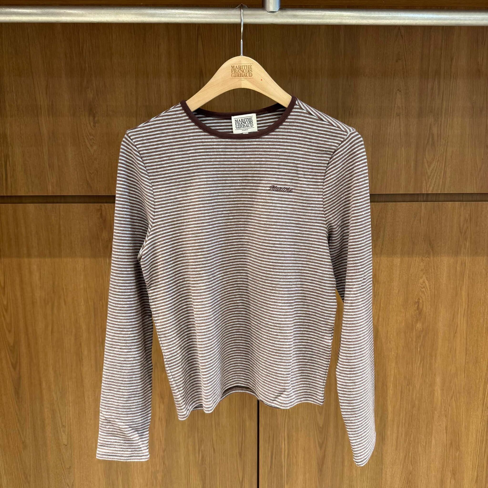 香港$490!!連線入code再減😱!! MARITHE FRANCOIS GIRBAUD (MFG)｜MFG46FLS105 W STRIPE LONG SLEEVE TEE [2 colors] M119