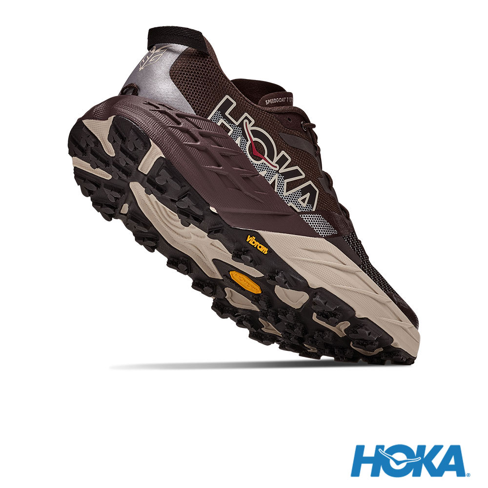 HOKA ONE ONE 男款 Speedgoat 7 GTX 寬楦 防水越野跑鞋 巧克力/岩石灰