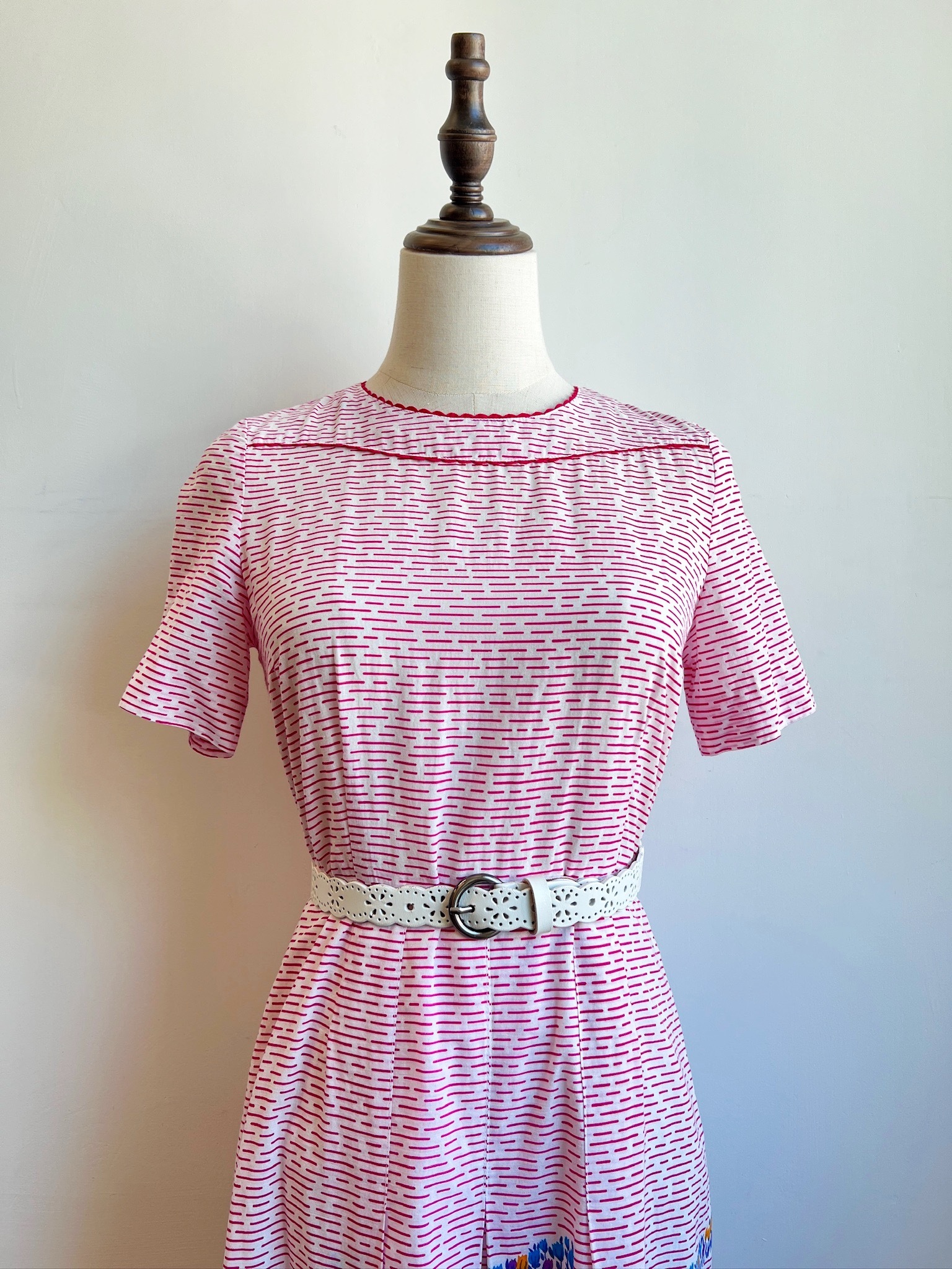 Summer Striped Floral Vintage-Style Dress