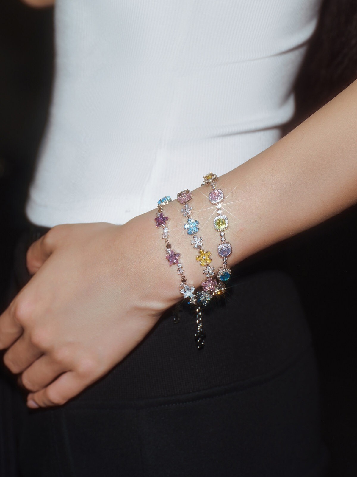 STK SmallTownKid Rainbow Rhinestone Bracelet