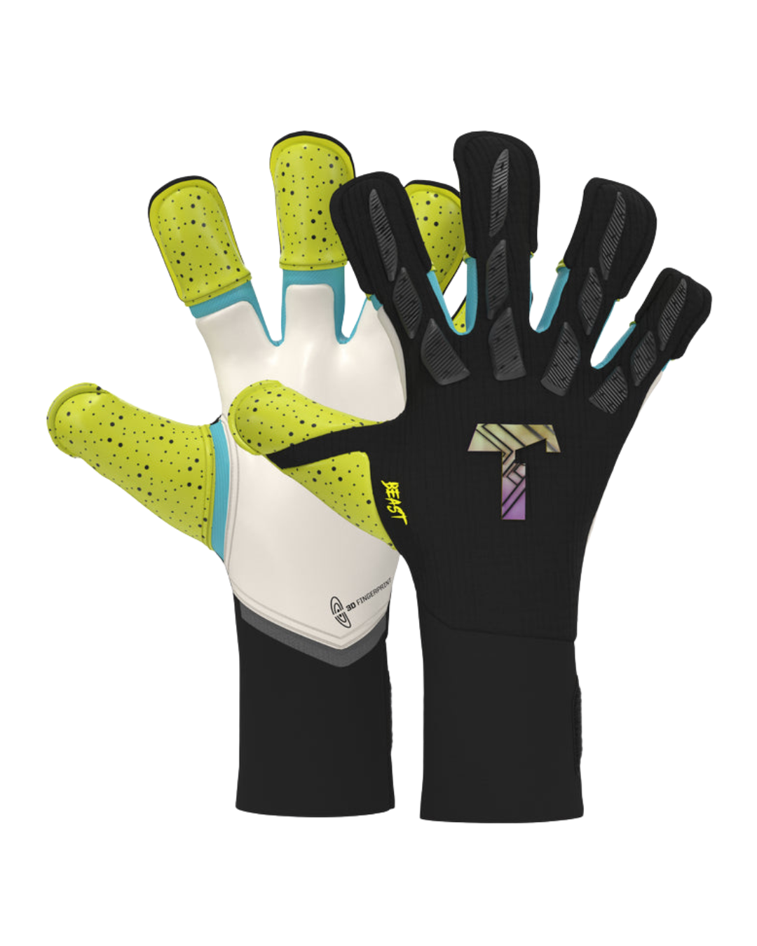 T1TAN GOALKEEPER GLOVES Beast 4.0 Electric Yellow 龍門手套 黑黃色