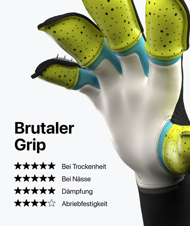 T1TAN GOALKEEPER GLOVES Beast 4.0 Electric Yellow 龍門手套 黑黃色
