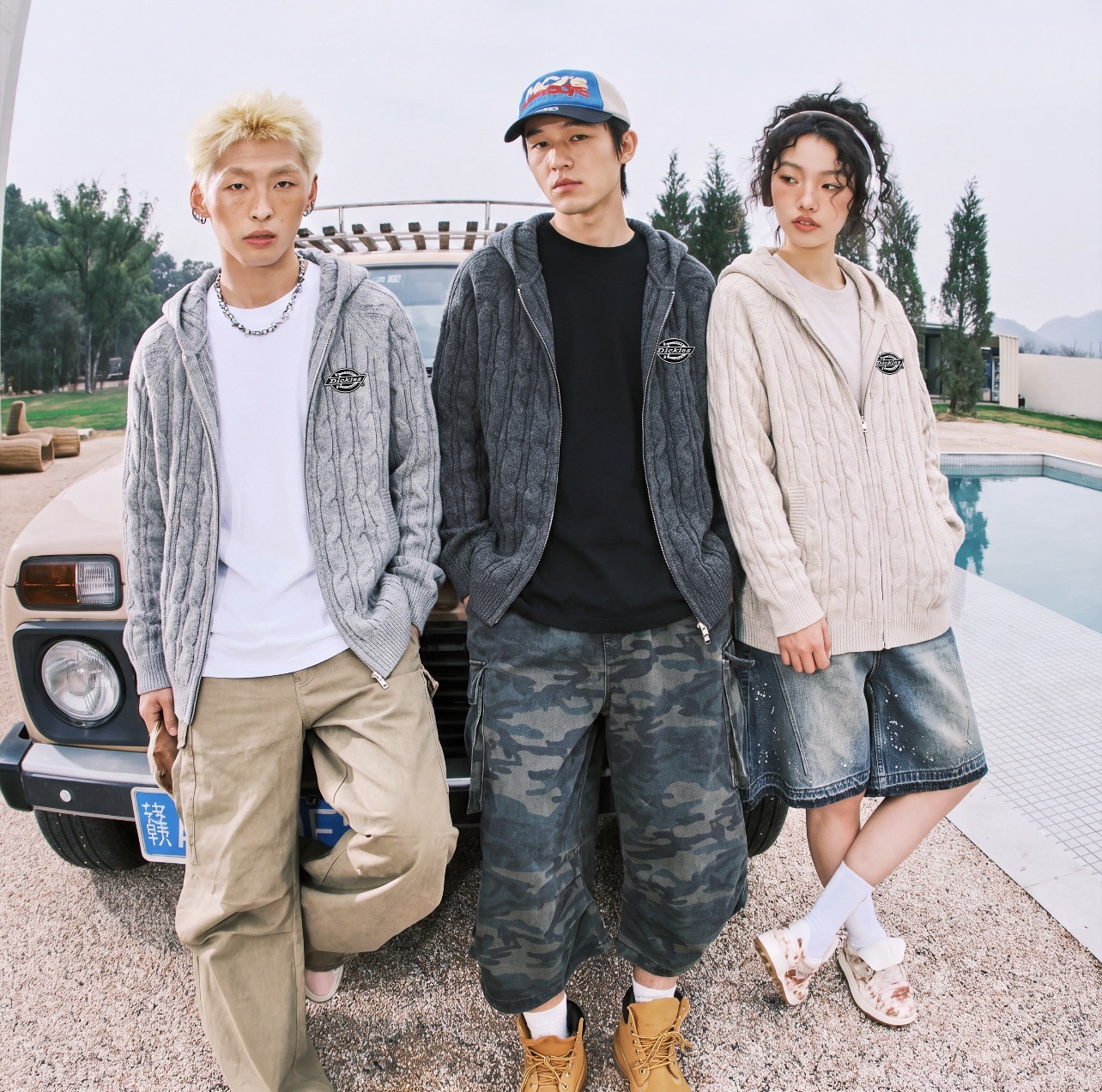 #預購 Dickies 美式復古 老錢風 麻花針織 連帽外套 DKU263NKS874-GIG 四色