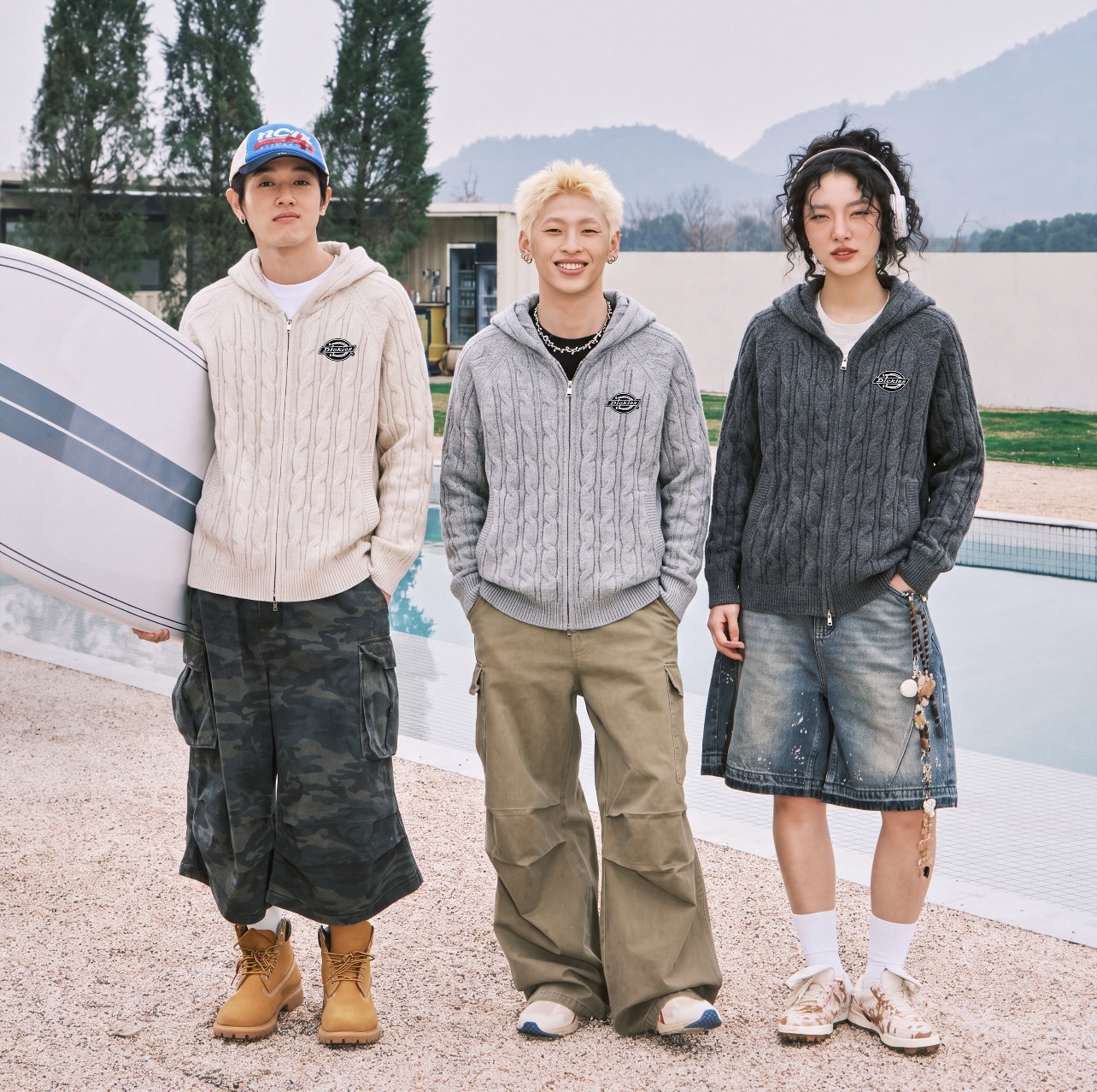 #預購 Dickies 美式復古 老錢風 麻花針織 連帽外套 DKU263NKS874-GIG 四色