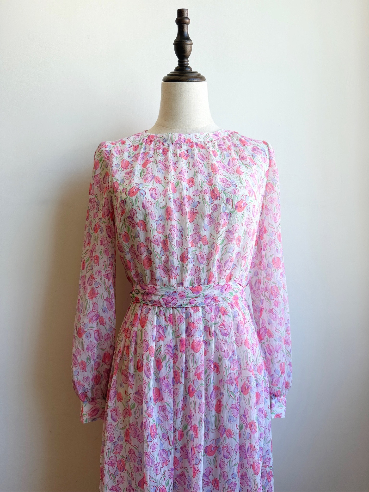 Japanese-made Purple Tulip Vintage Dress