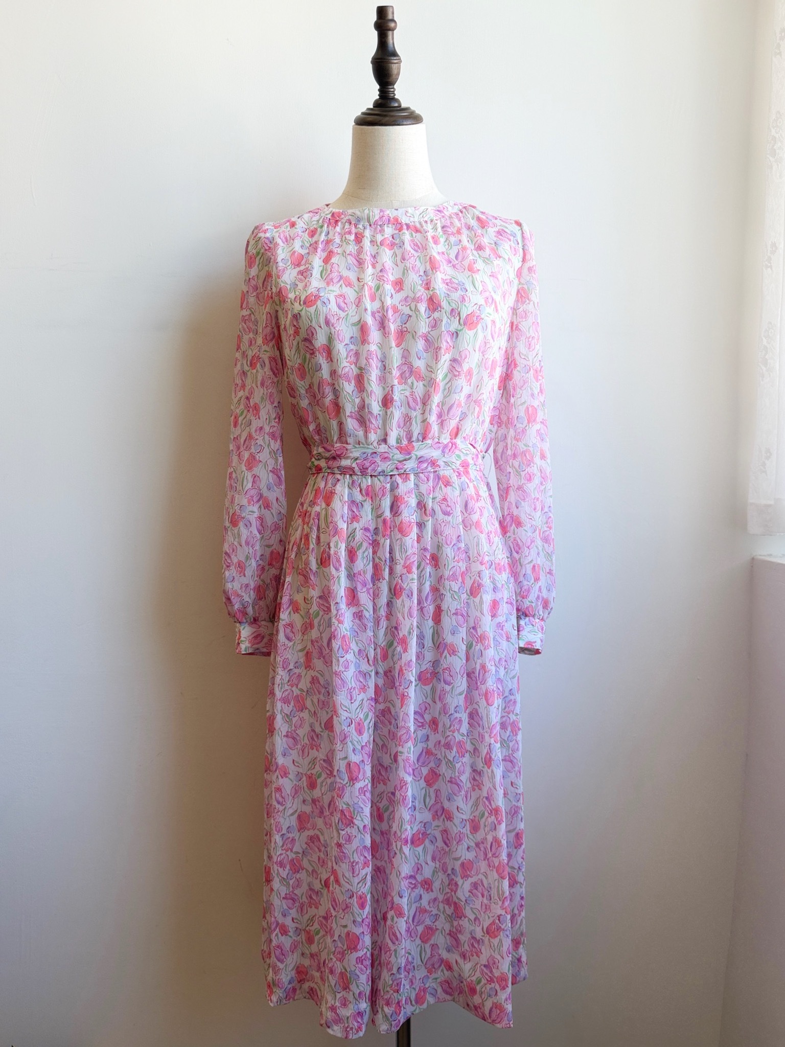 Japanese-made Purple Tulip Vintage Dress