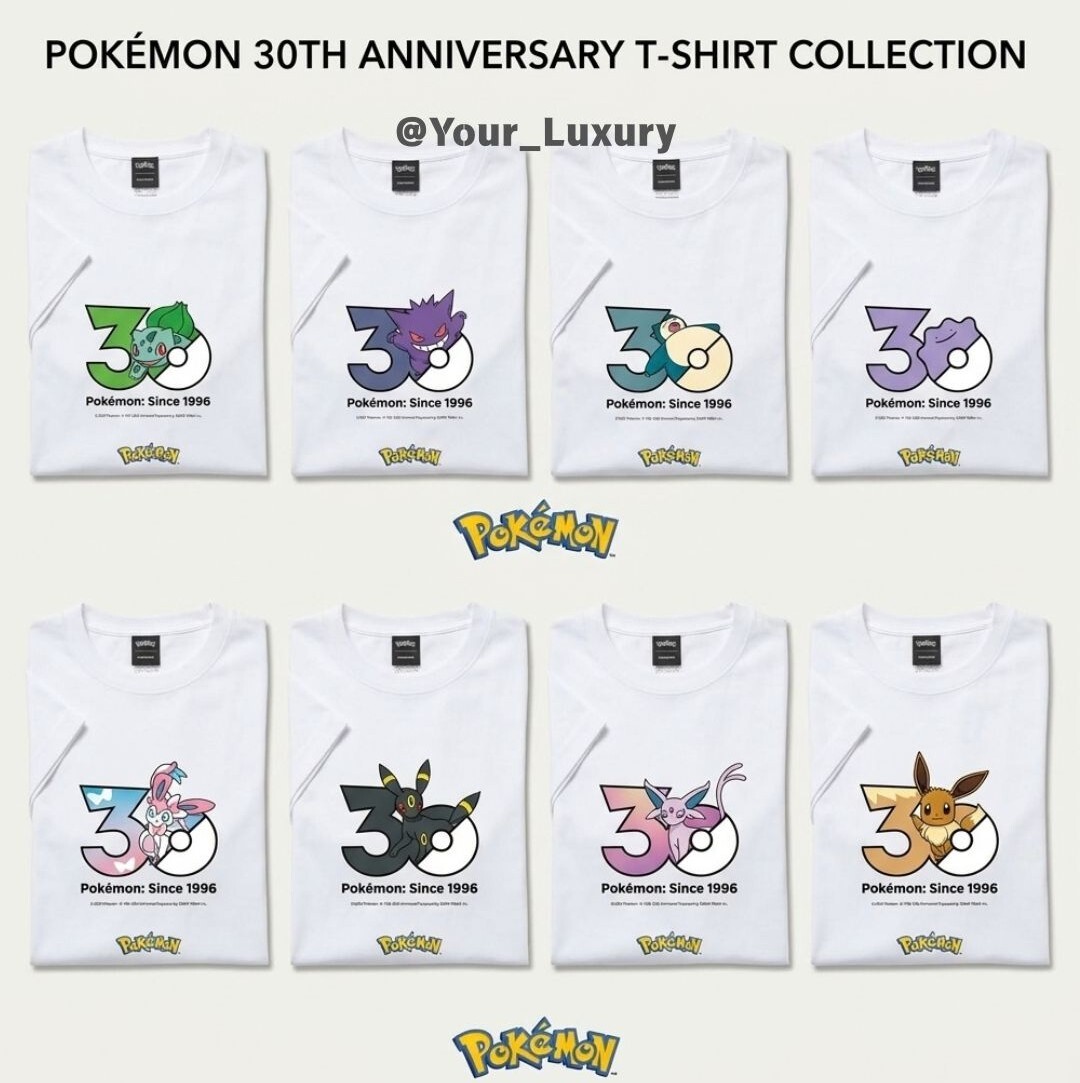 【Luxury】 日本 POKÉMON 寶可夢 Pokemon 30th Anniversary 1025 T-shirt  短袖 上衣 30週年