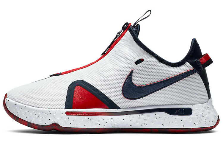 【代購】Nike PG 4 Cushioning Slip Resistant Abrasion Resistant Low top Performance Basketball Shoes Men's White Asian Version CD5082-101