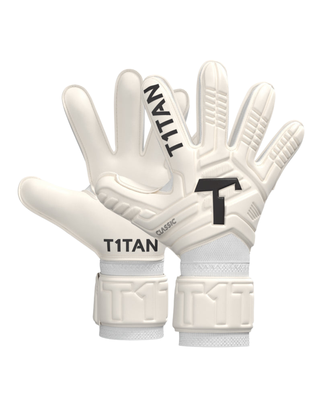 T1TAN GOALKEEPER GLOVES Classic 1.0 White-Out Junior 童裝龍門手套 白色