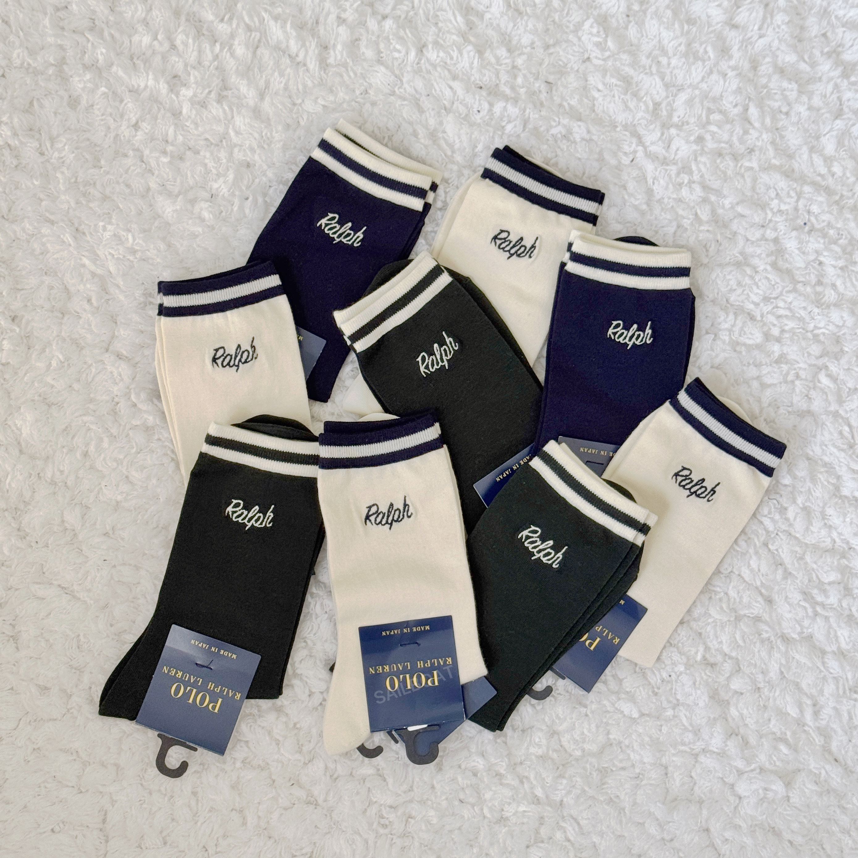 #現貨 🇯🇵日本 POLO RALPH LAUREN RALPH 刺繡字母休閒中筒襪 日本製