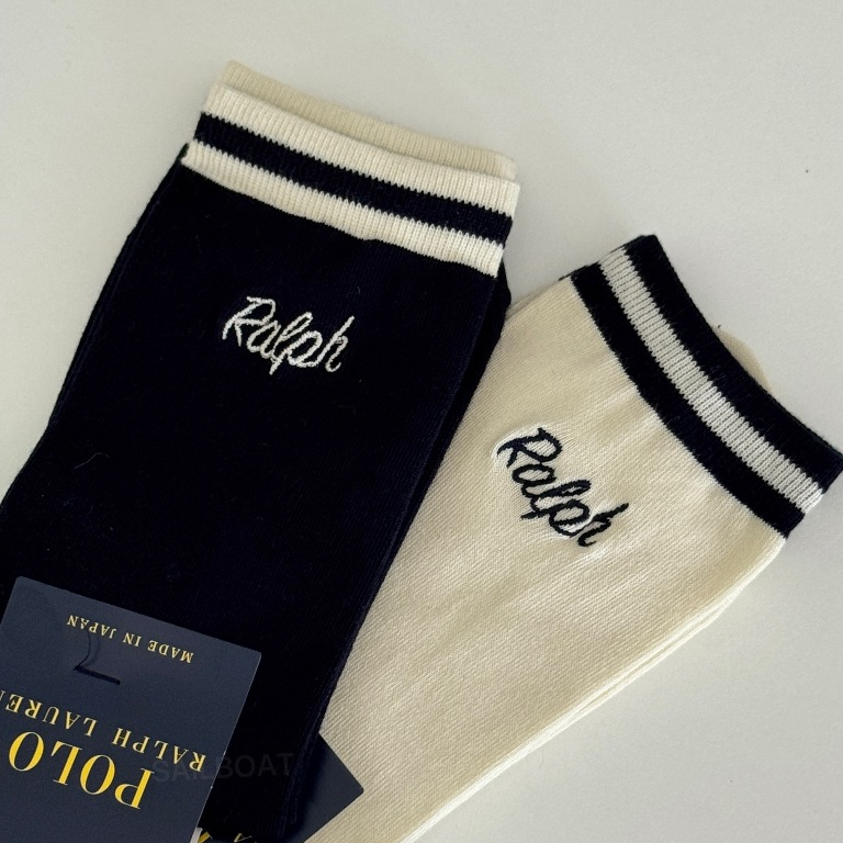 #現貨 🇯🇵日本 POLO RALPH LAUREN RALPH 刺繡字母休閒中筒襪 日本製