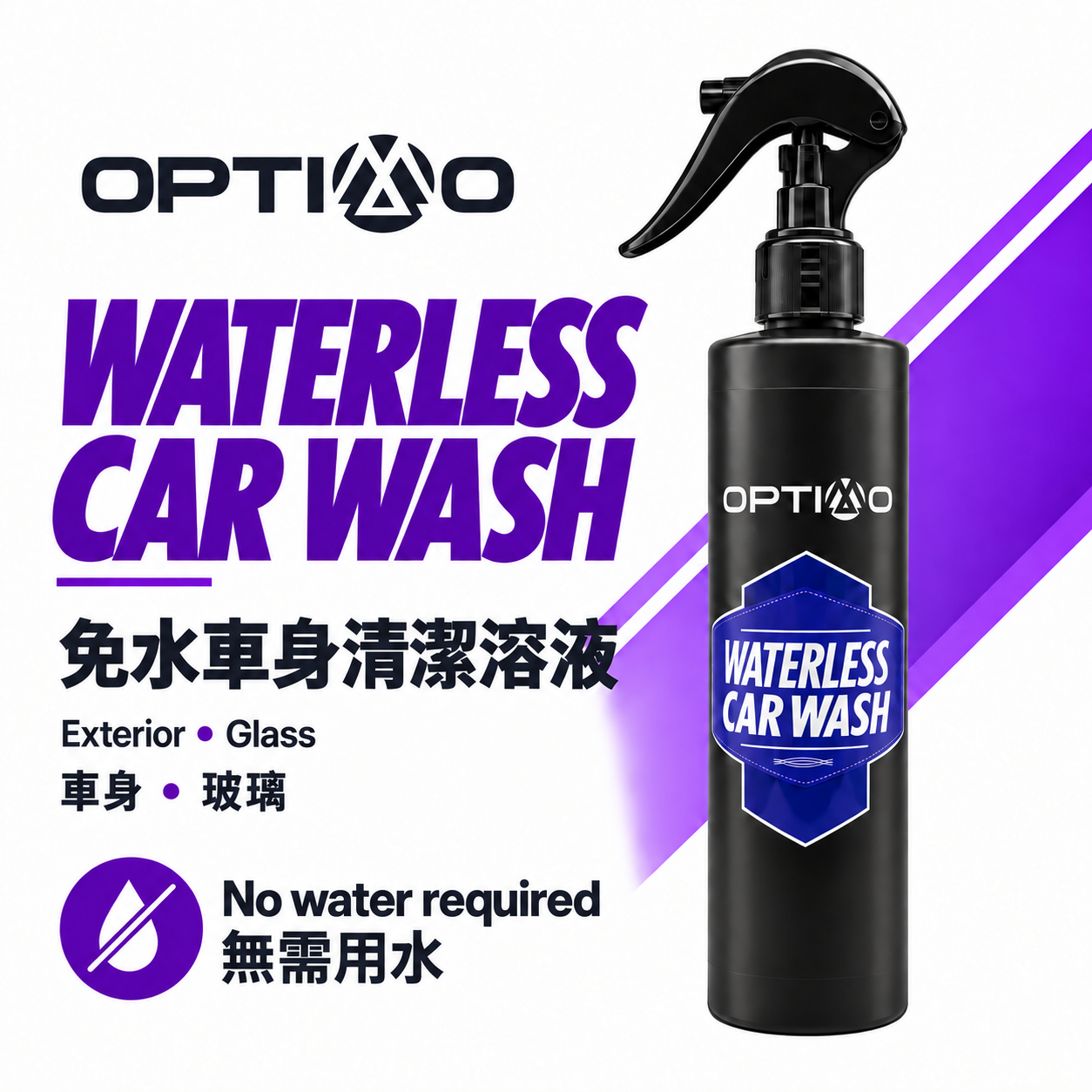 OPTIMO Waterless Car Wash – No-Rinse Car Cleaner