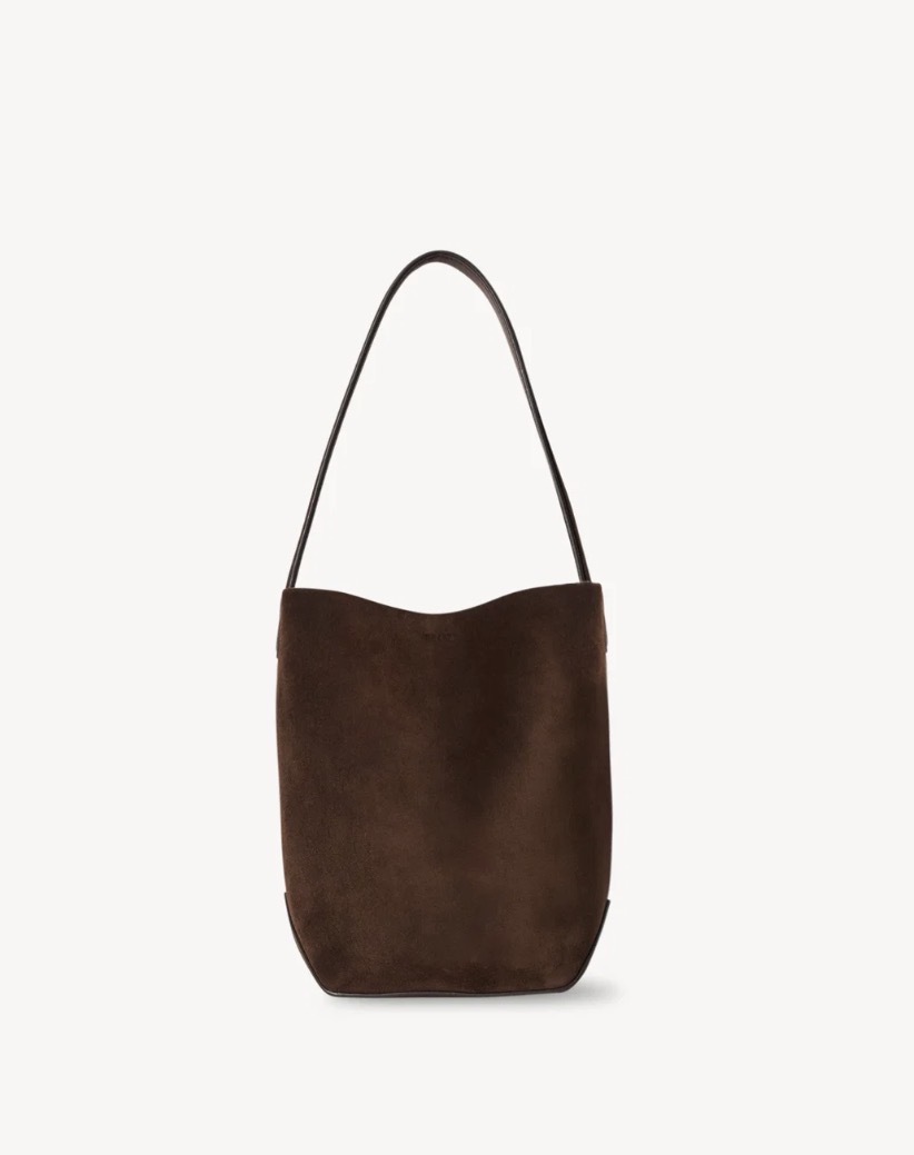 The Row Small N/S Park Tote Edge Leather Bag Mocha