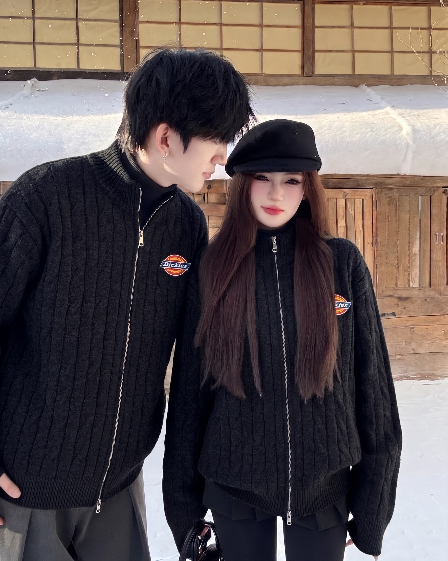 Dickies 麻花 針織 美式 復古 雙拉鍊 毛衣外套 三色