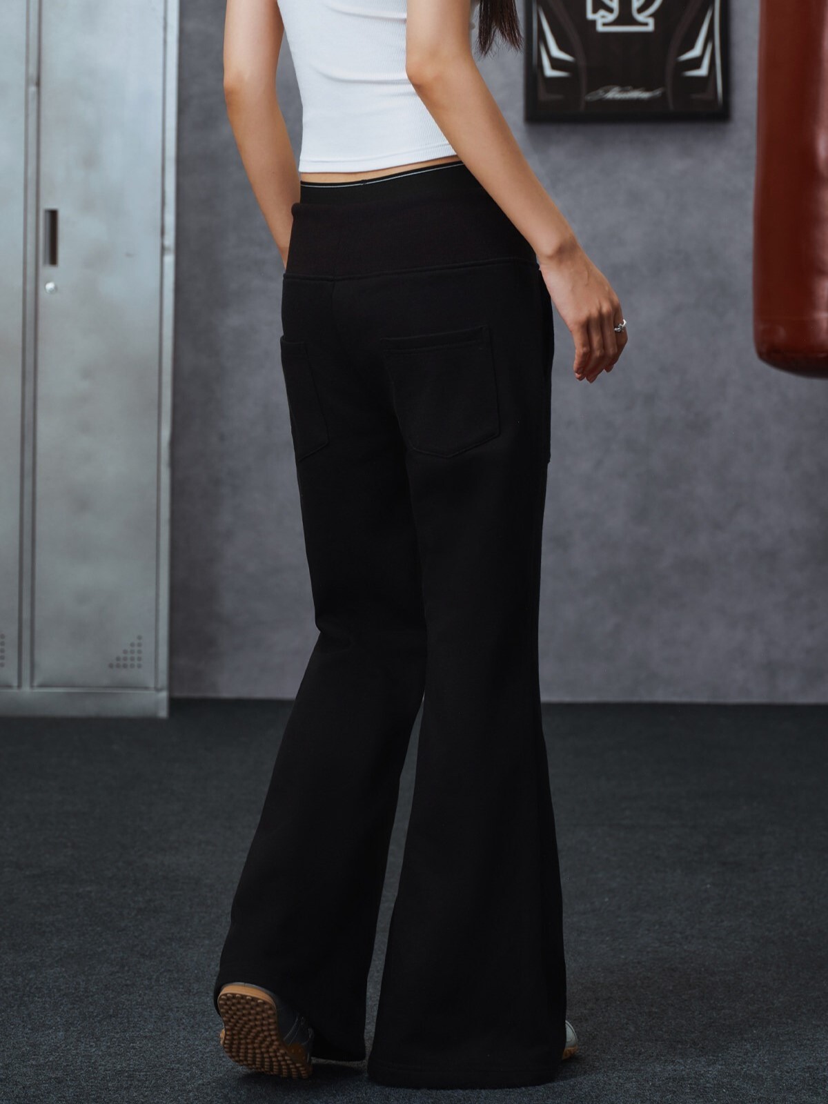 STK SmallTownKid Slim Fit Flare, Simple Casual Drawstring Pants