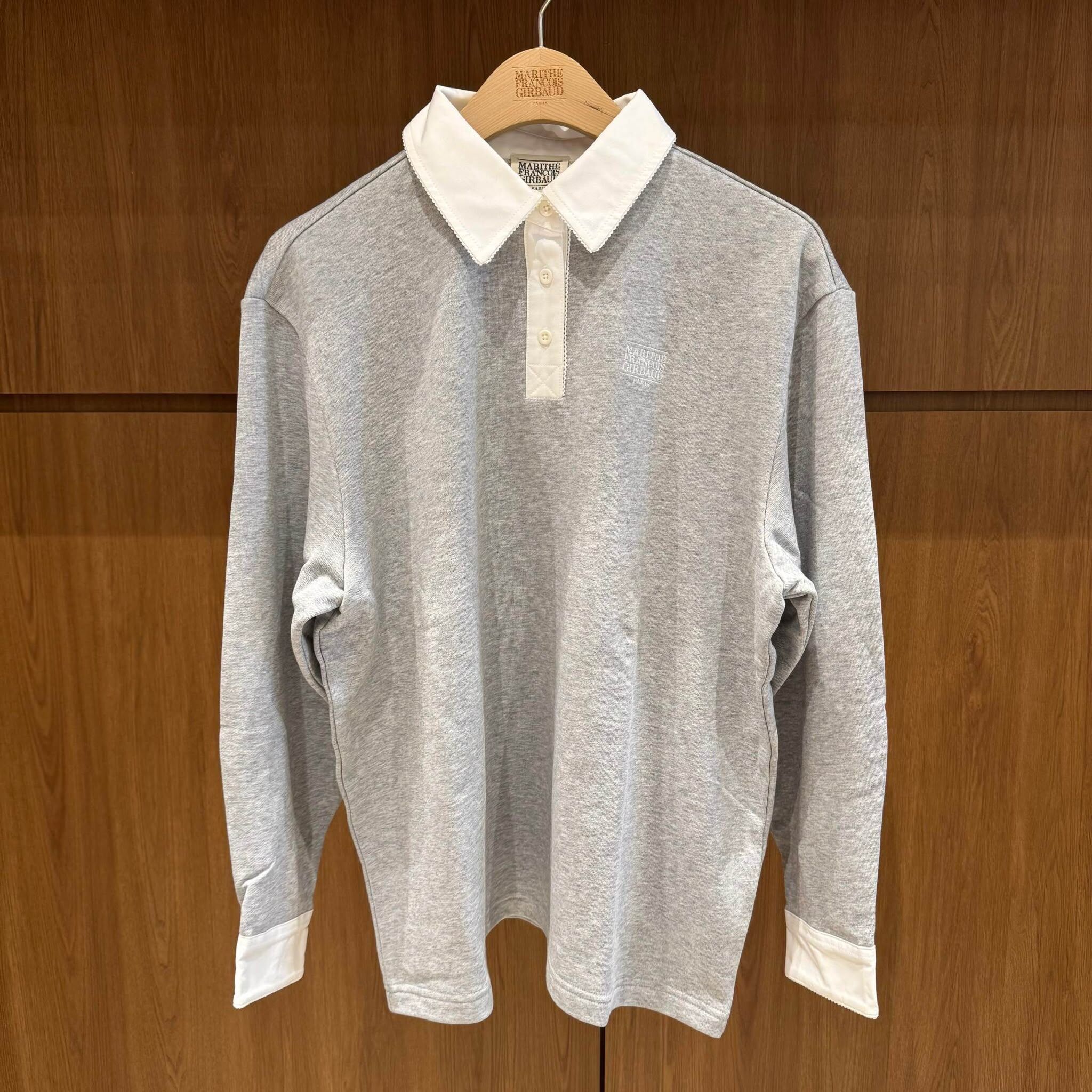 香港$840!!連線入code再減😱!! MARITHE FRANCOIS GIRBAUD (MFG)｜MFG46FSW114 W SMALL CLASSIC LOGO LACE COLLAR SWEATSHIRT [2 colors] M172