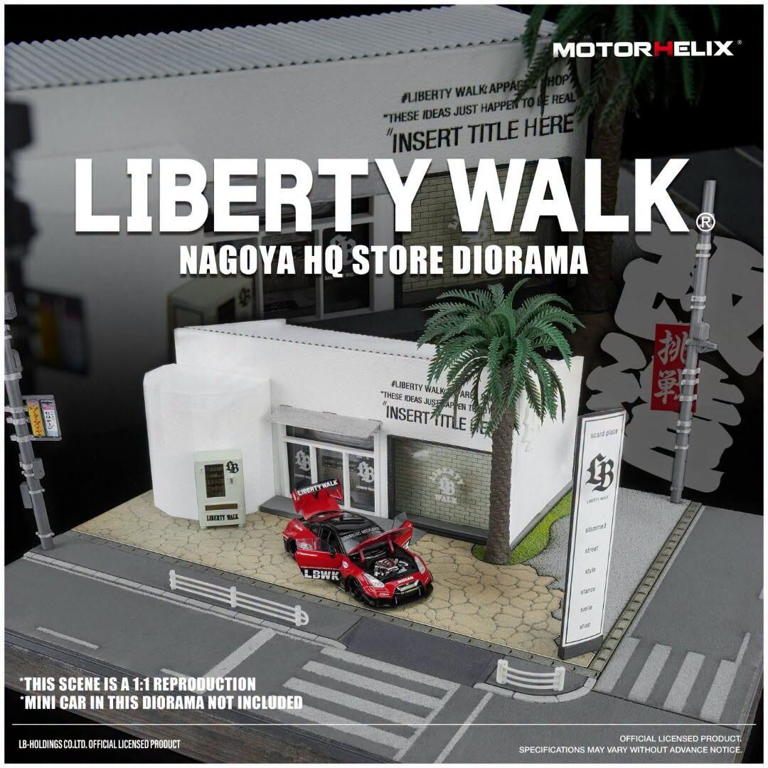 Motorhelix MH 1:64 修車房場景 LIBERTY WALK Nagoya HQ Store Diorama Beijing HEC Event Special（現貨）