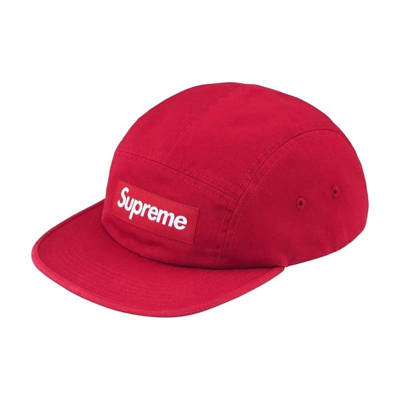 Supreme Washed Chino Twill Camp Cap 水洗 五分割帽 帽子 紅色 FW26H55-RD [台灣現貨]