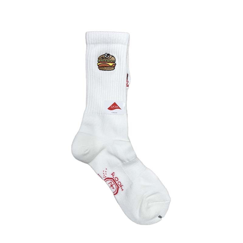 BFF Hamburger Socks White 漢堡 白色 中筒襪 襪子 BFF-53 [台灣現貨]