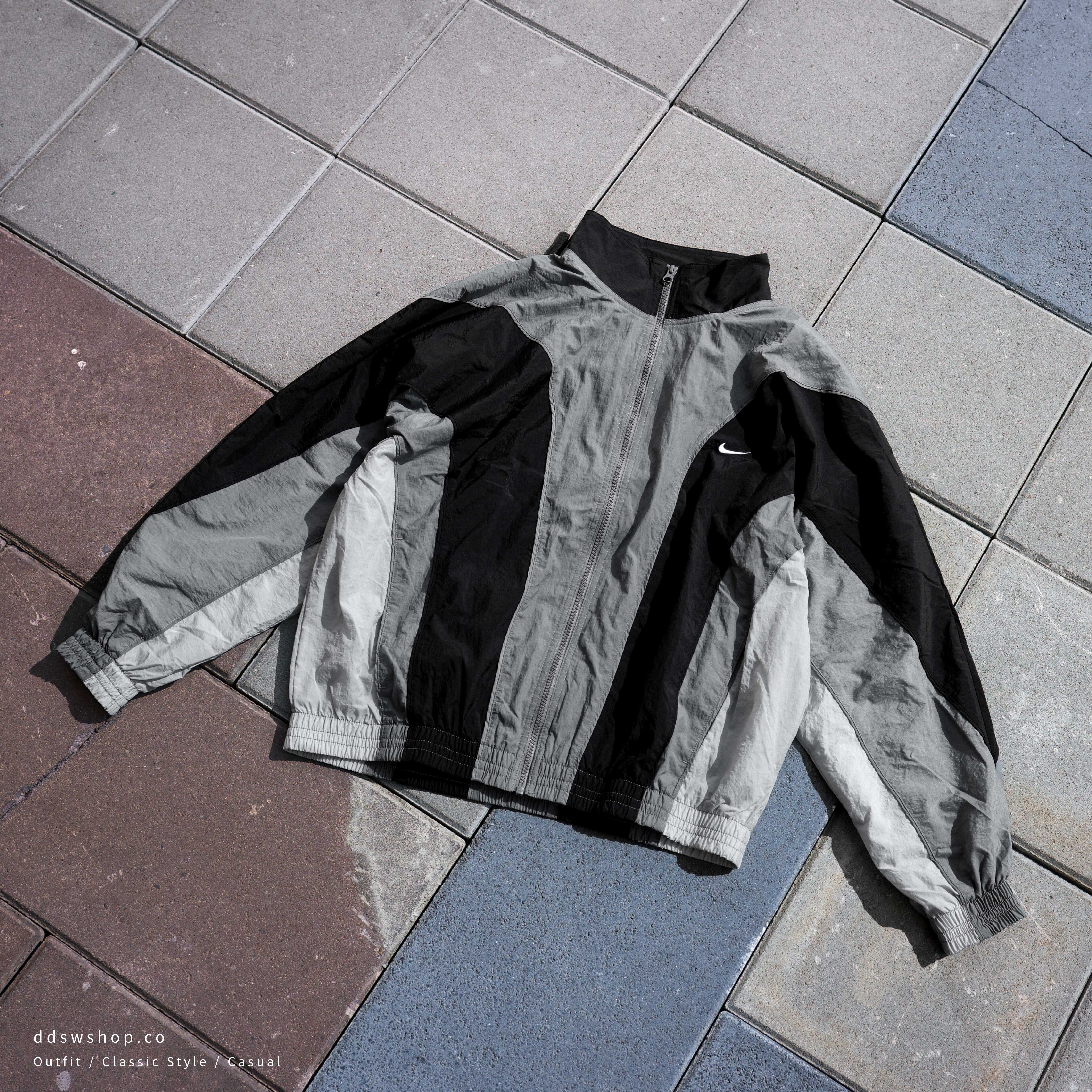 NIKE DRI-FIT 復古拼接 黑灰撞色 立領外套 IM5888-084