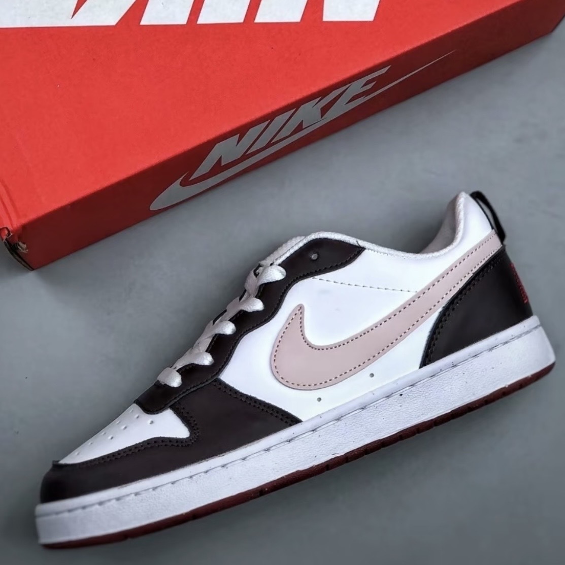 NIKE COURT BOROUGH LOW SE GS 黑白 淺粉勾 休閒 大童鞋 IF3402-100