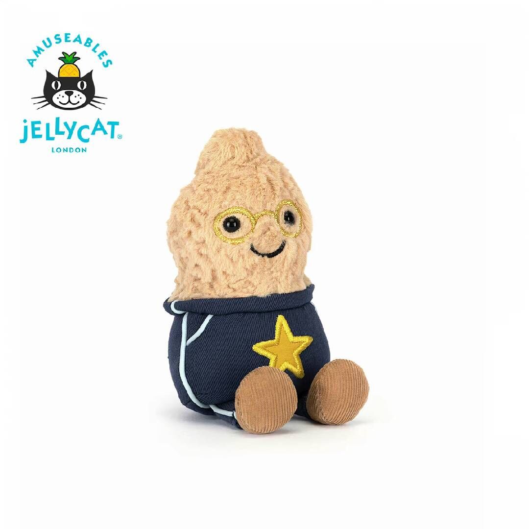 【代購】JELLYCAT Fun Food Collection Peanut Stars Students Pack Accompaniment Dolls Plush Doll 12cm Height In Sitting Posture A6PSP