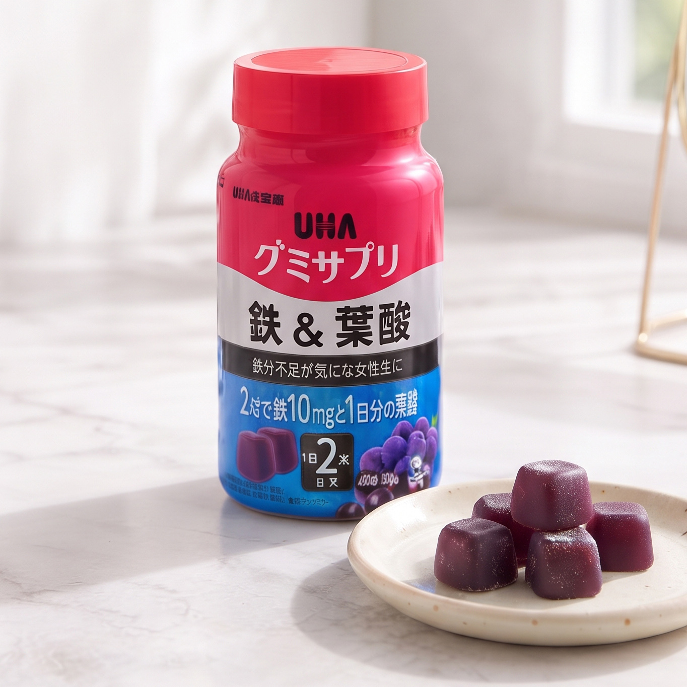 日本 UHA 鐵+葉酸 軟糖 30日 60粒