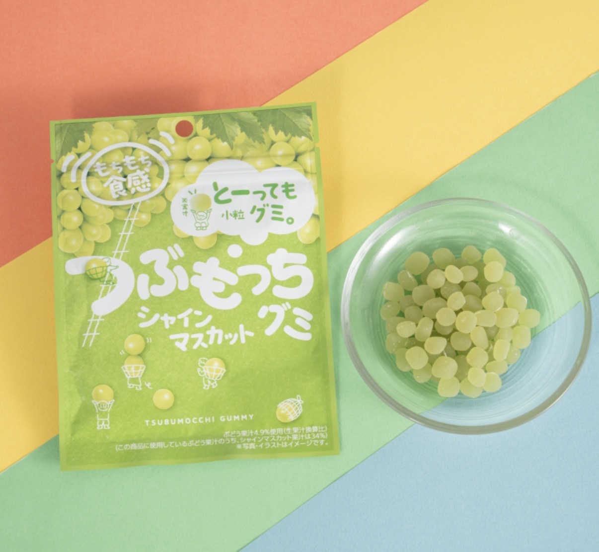 【超斷貨】JP 超迷你麻糬香印提子風味粒粒軟糖 綠 35g 9616 TK260922