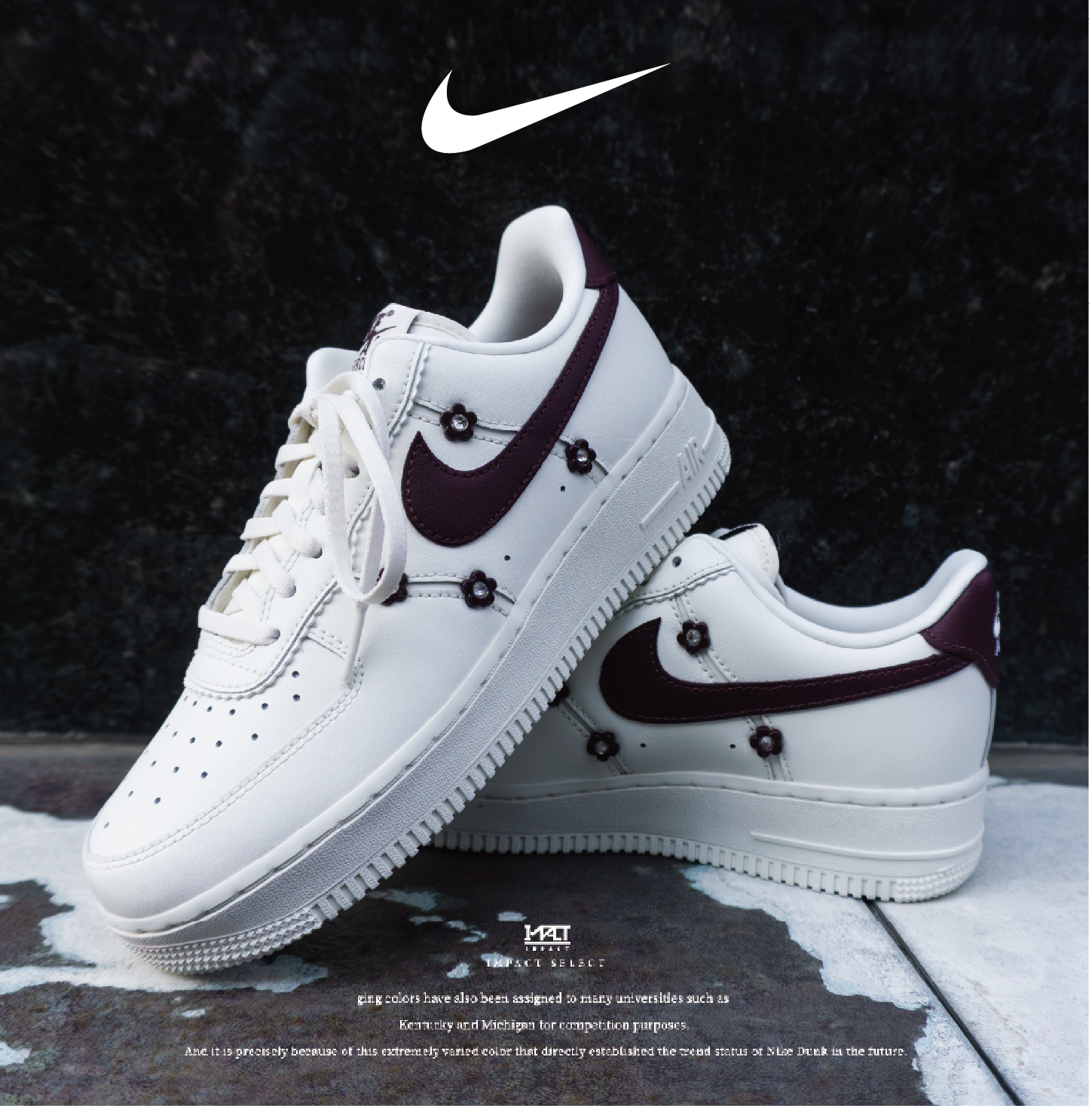 Nike Air Force 1 ‘07 LX GCEL 勃根地紅小花 JA4403-161