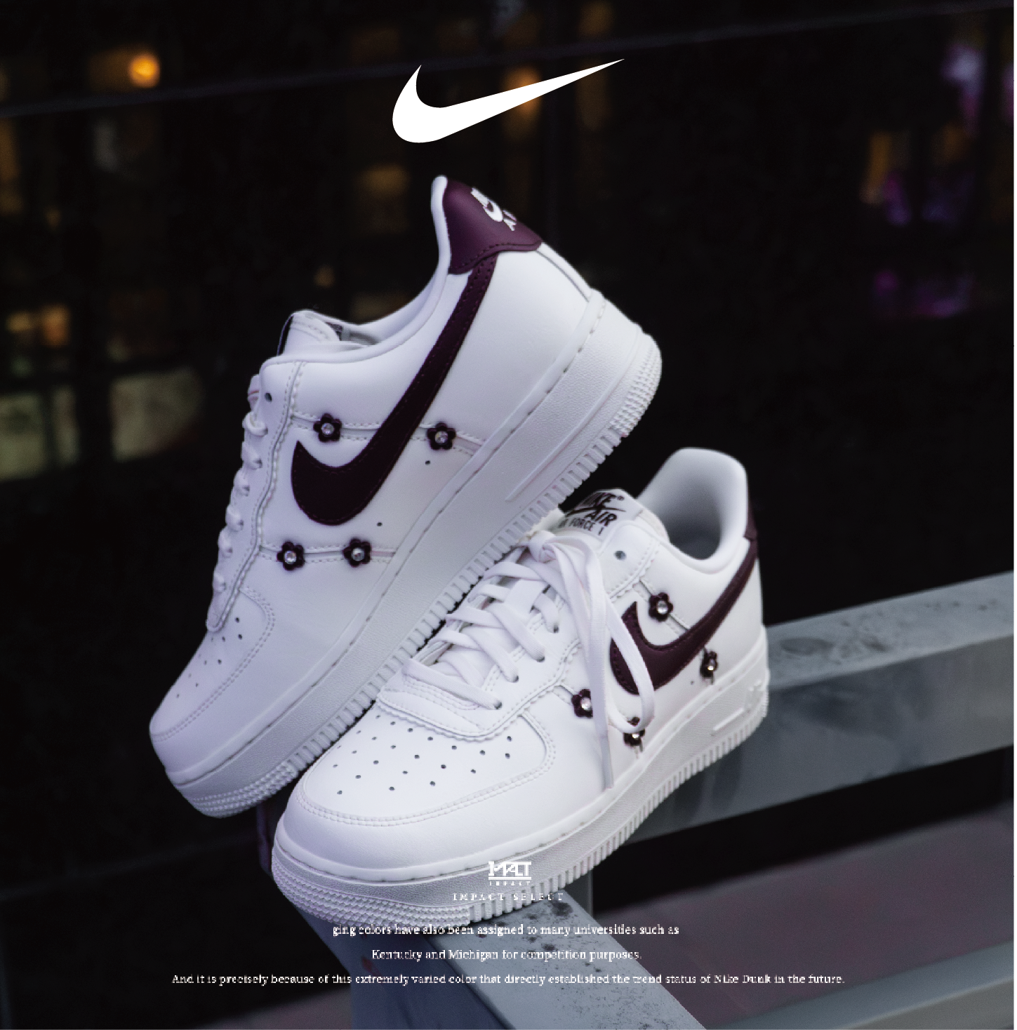 Nike Air Force 1 ‘07 LX GCEL 勃根地紅小花 JA4403-161
