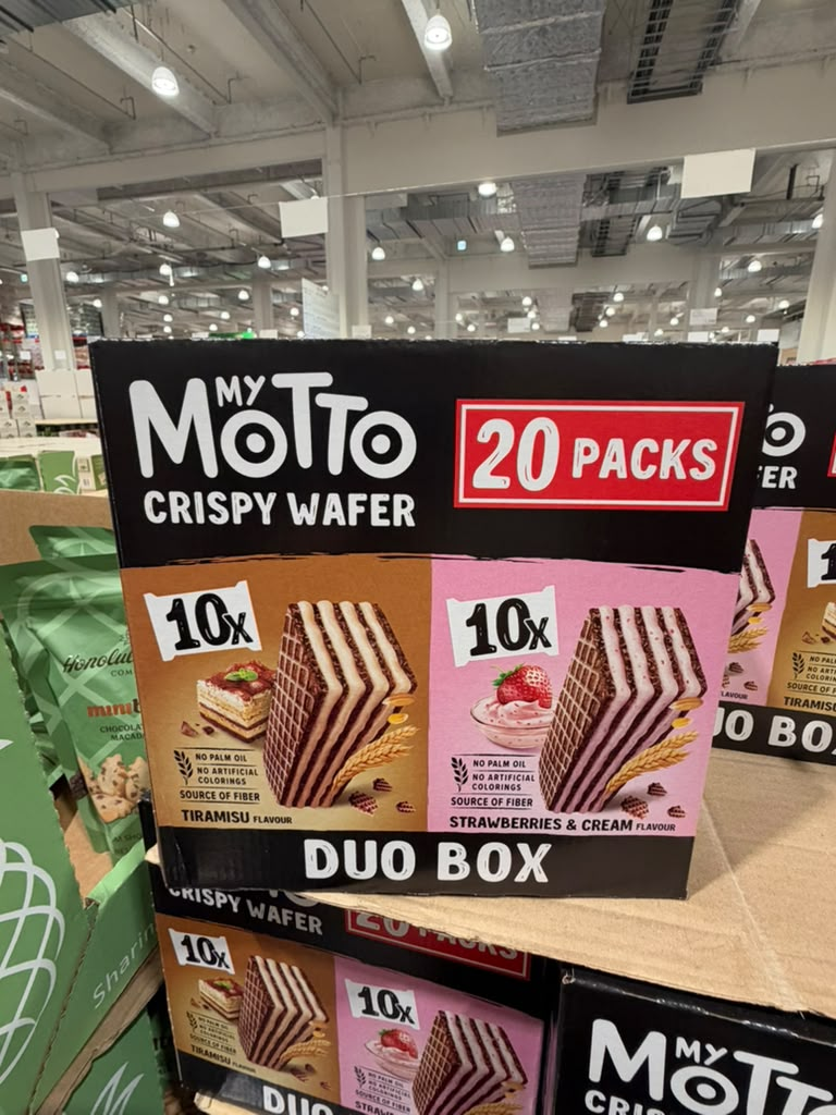 EY104 My Motto 提拉米蘇+士多啤梨忌廉脆脆威化餅 20包裝 600g Crispy Wafer Duo Box EXP: 2026/12/09