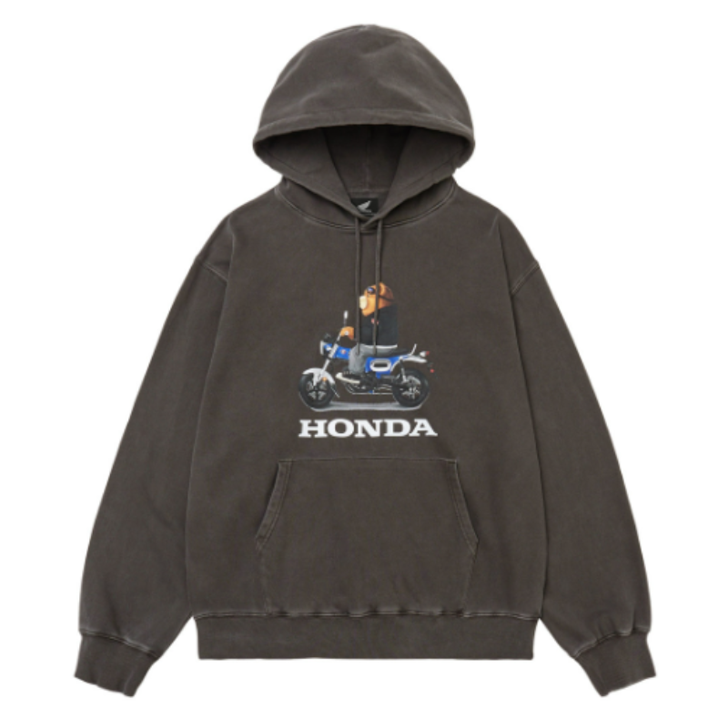 【代購】HONDA PHYPS MOTORCYCLE Pigment Dax Bear Hoodie Charcoal｜復古小熊連帽上衣