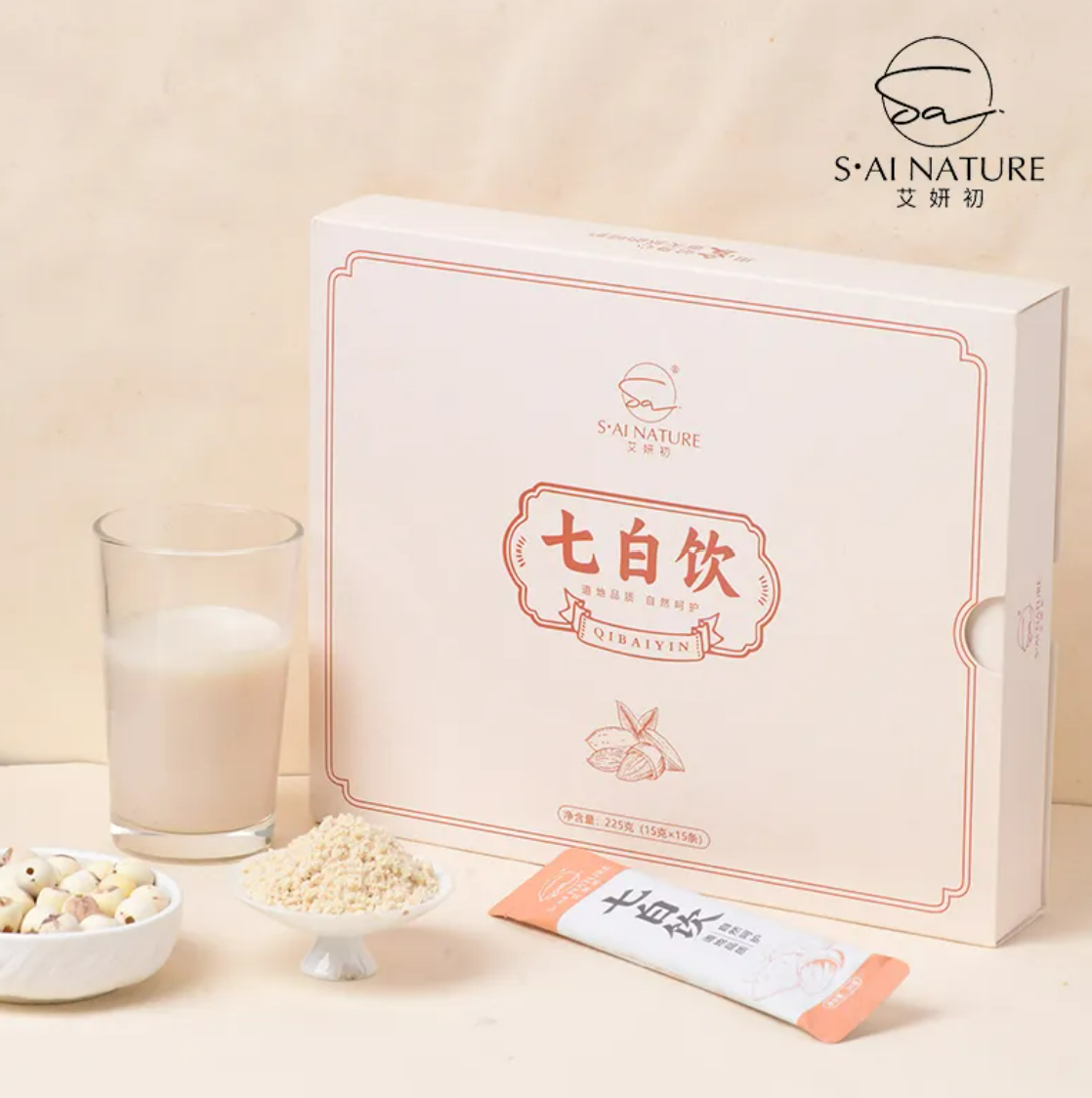 0923WX14-SAI-NATURE-營養代餐粉系列 七白飲 15克*15/盒 [買4送1]  (A14)