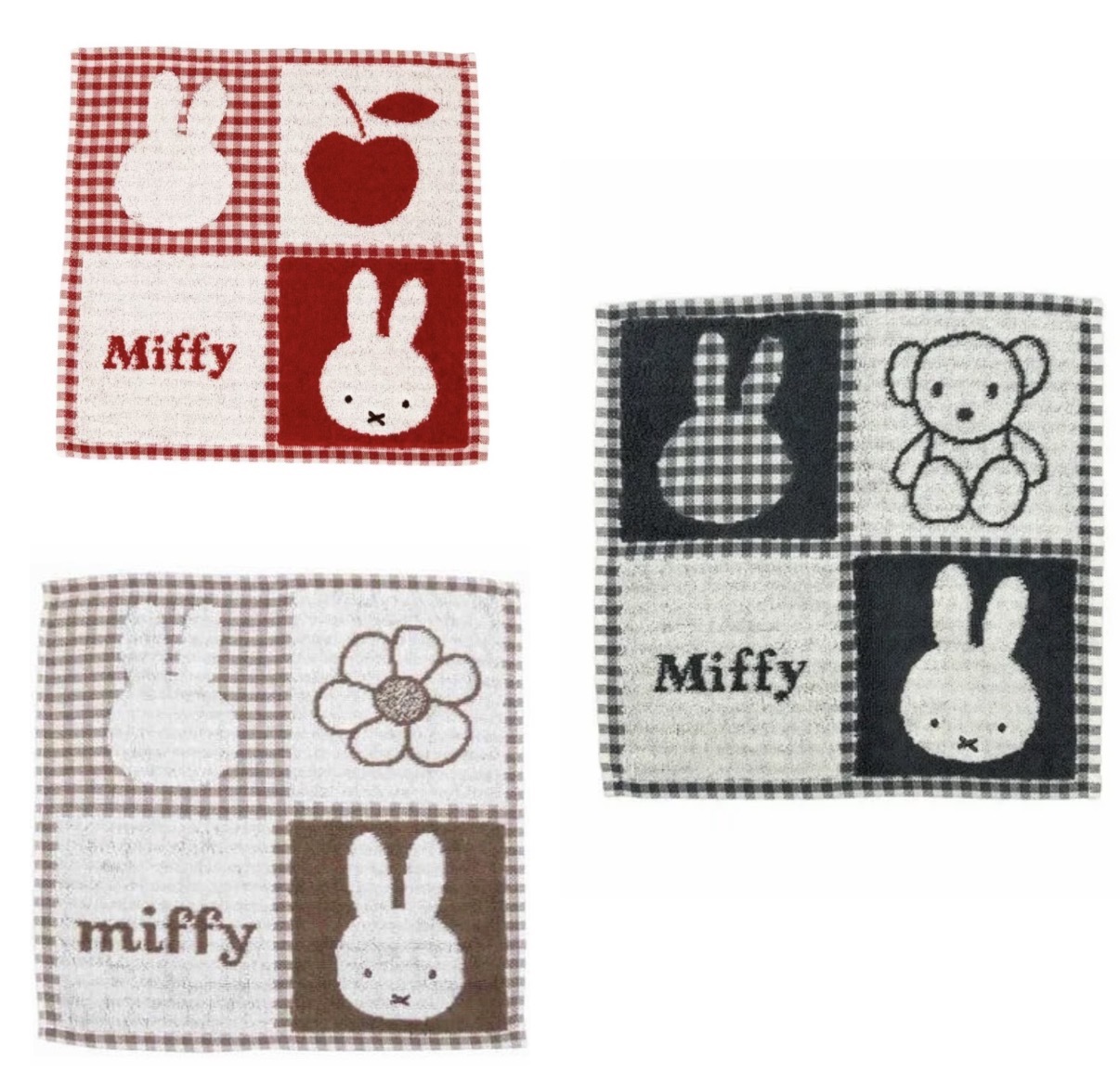 【連線大優惠】JP 西川 Miffy 四格風刺繡毛巾 30x30 4994 TK260922