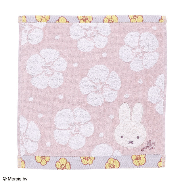 JP Miffy 密集花花刺繡吸水方巾 淺米啡 防臭抗菌 30x30 3733 TK260922