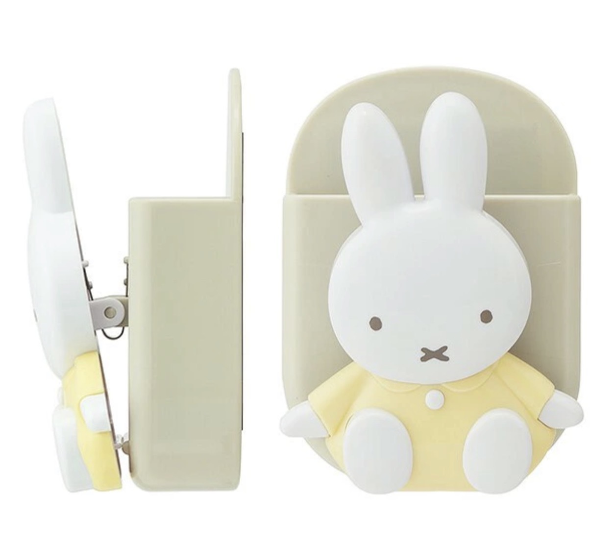 JP Miffy 立體造型 矽吸收納兜連夾 耐重300g 黃灰 8114 TK260922
