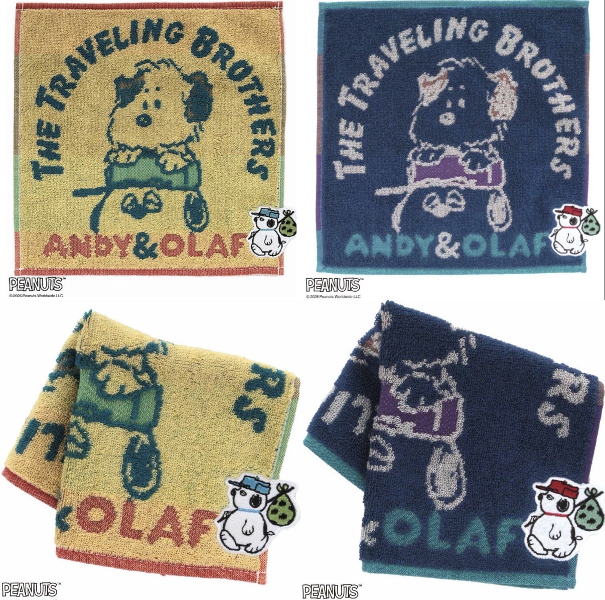 JP 西川 x Snoopy 雙色刺繡吸水方巾 30x30 2549 2525 TK260922