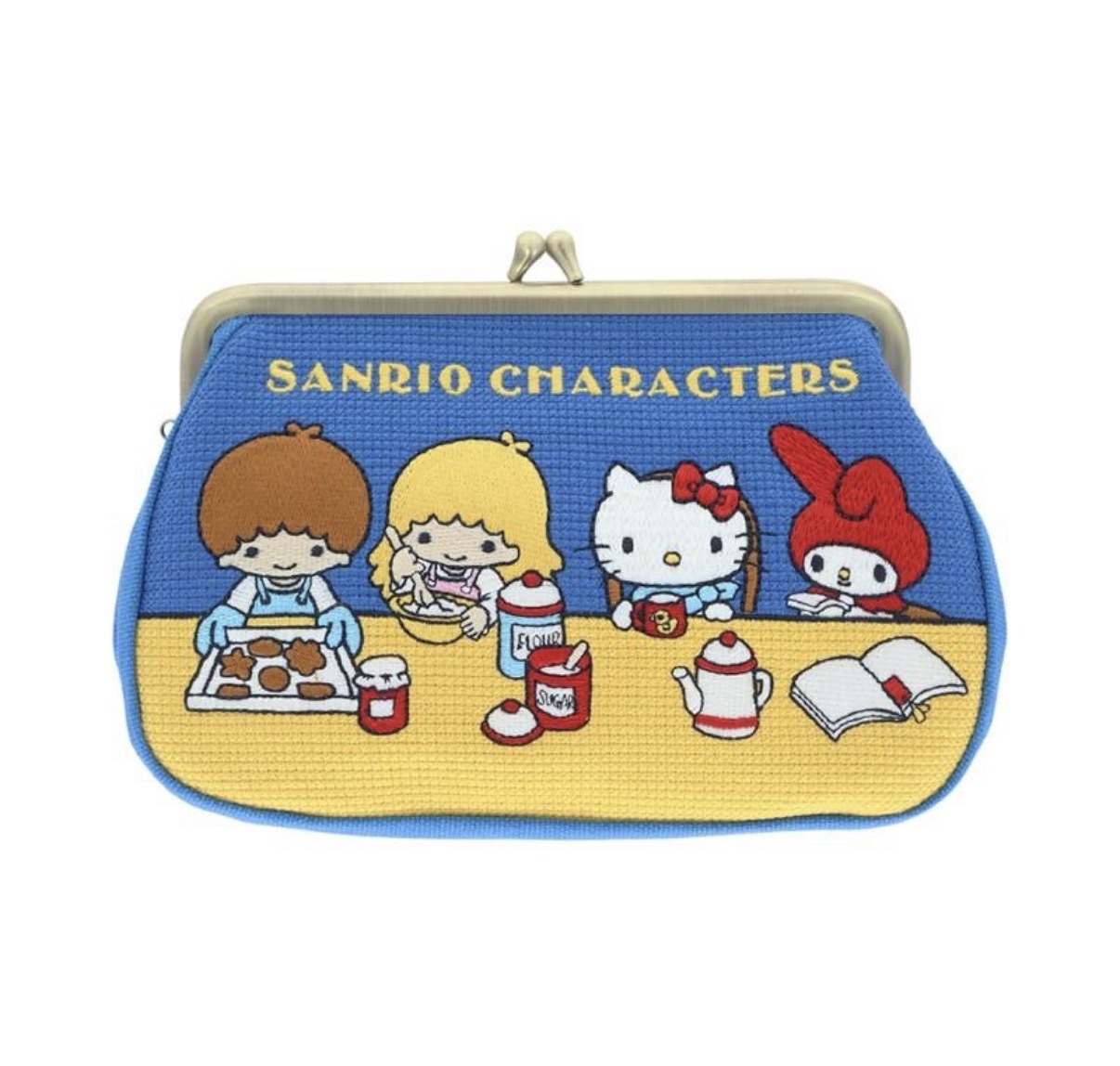 【最新發售】JP Sanrio 大雜 刺繡口金包 黃藍 橫型 8008 TK260922