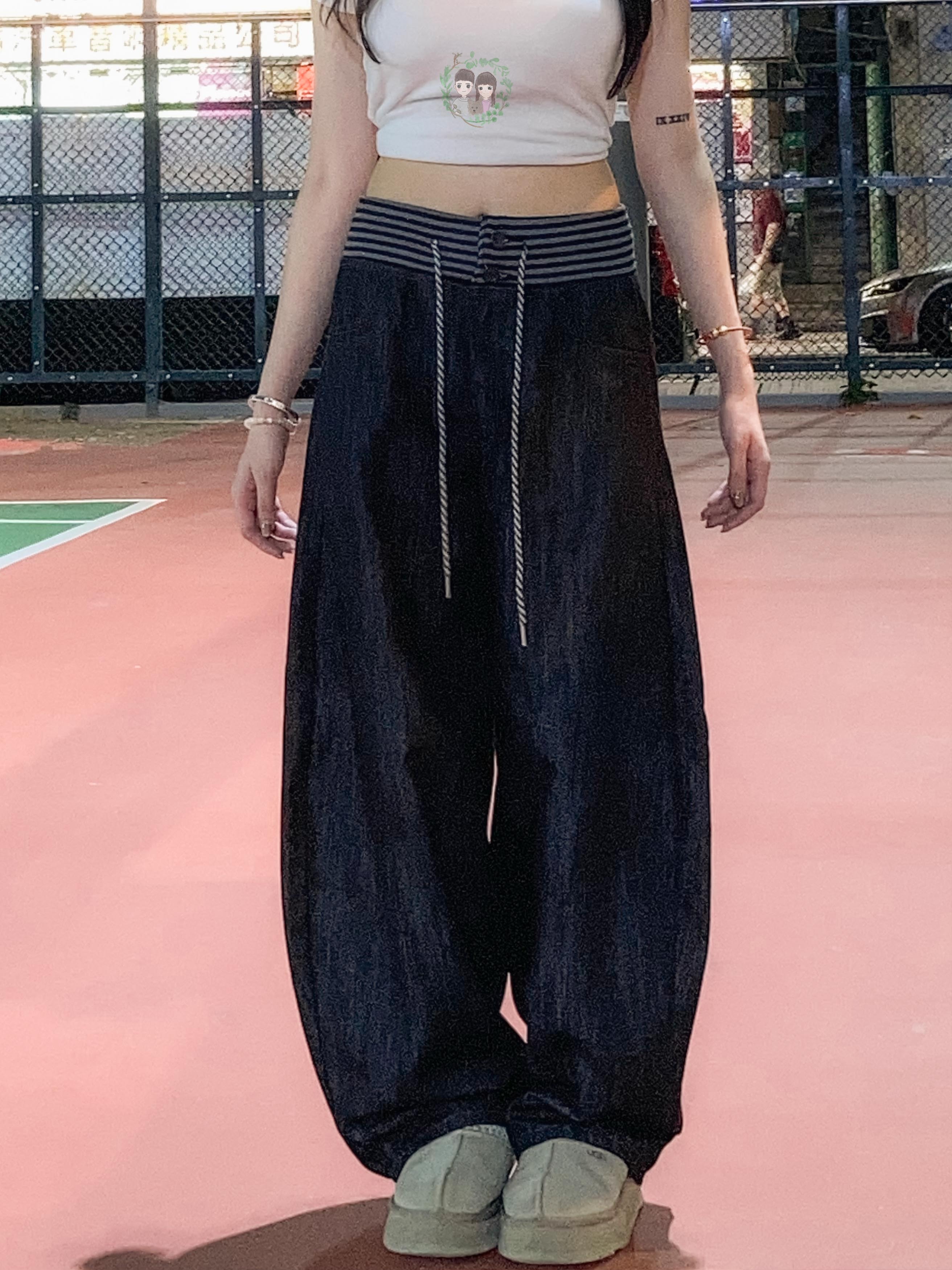 【網站限定優惠】Striped Waistband彎刀褲