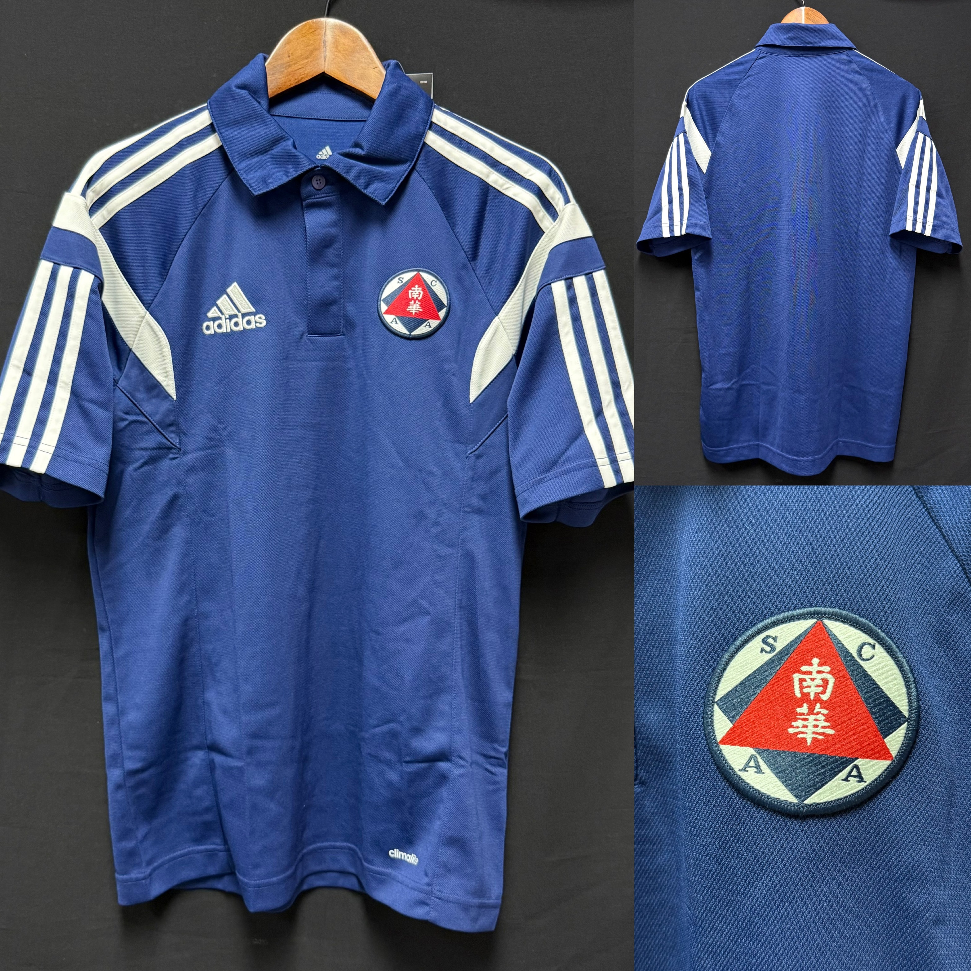 BNWT South China Football Team Adidas Navy Players Polo