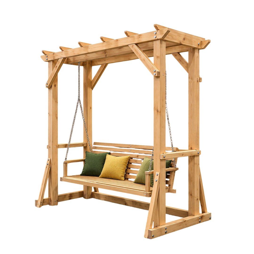 Outdoor Swing with Trellis