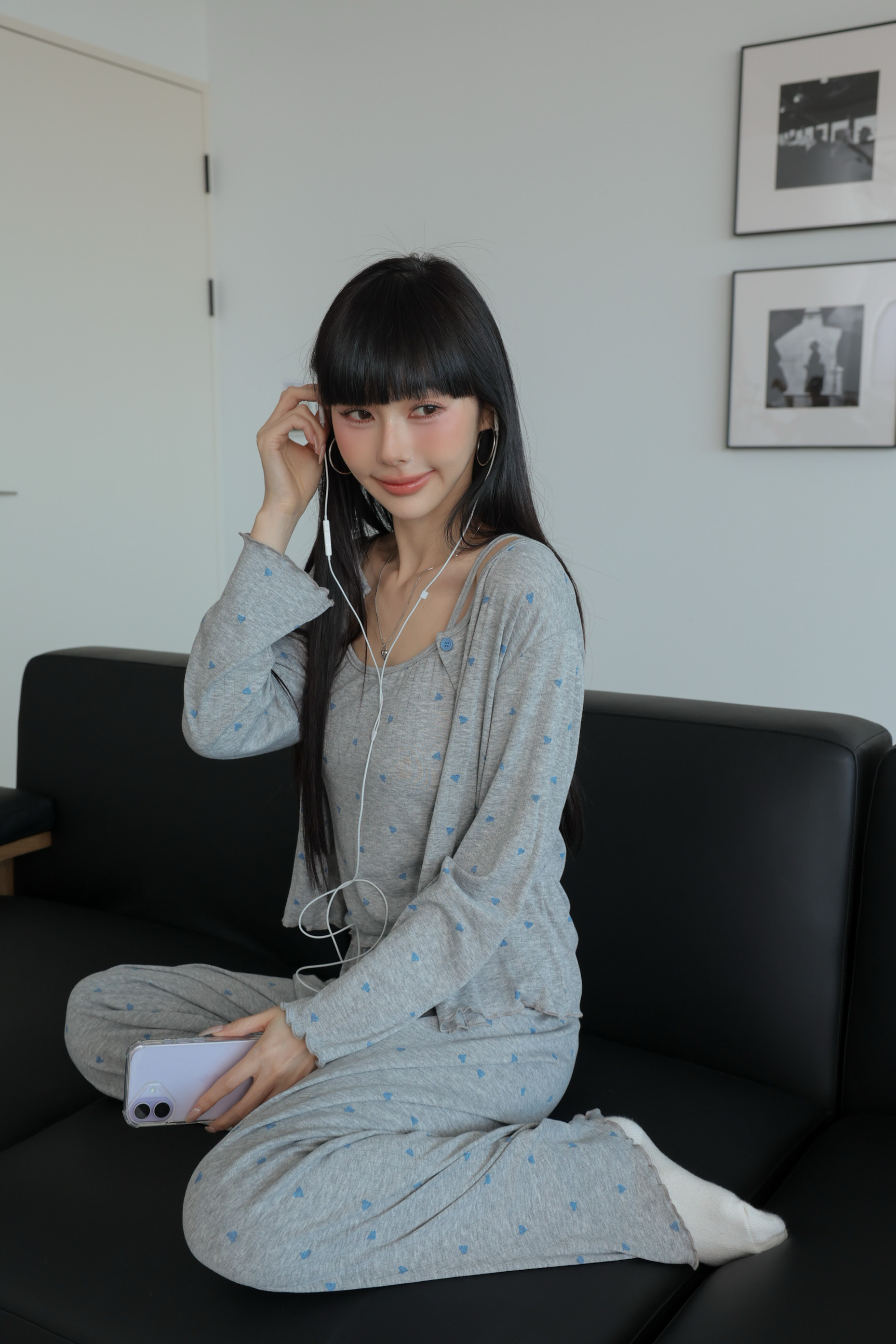 超Q滿版愛心三件式居家睡衣 HH55