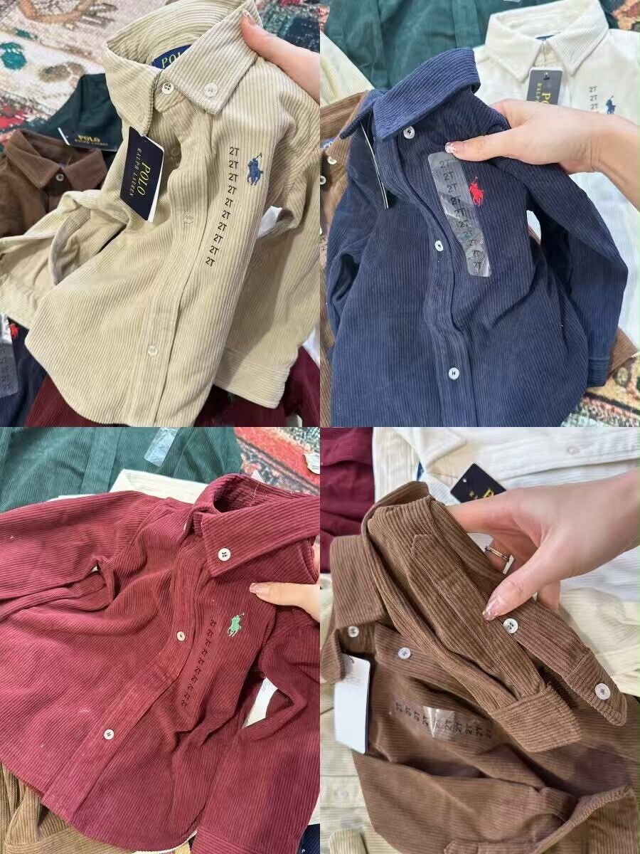 廠單 Polo燈芯絨親子襯衫