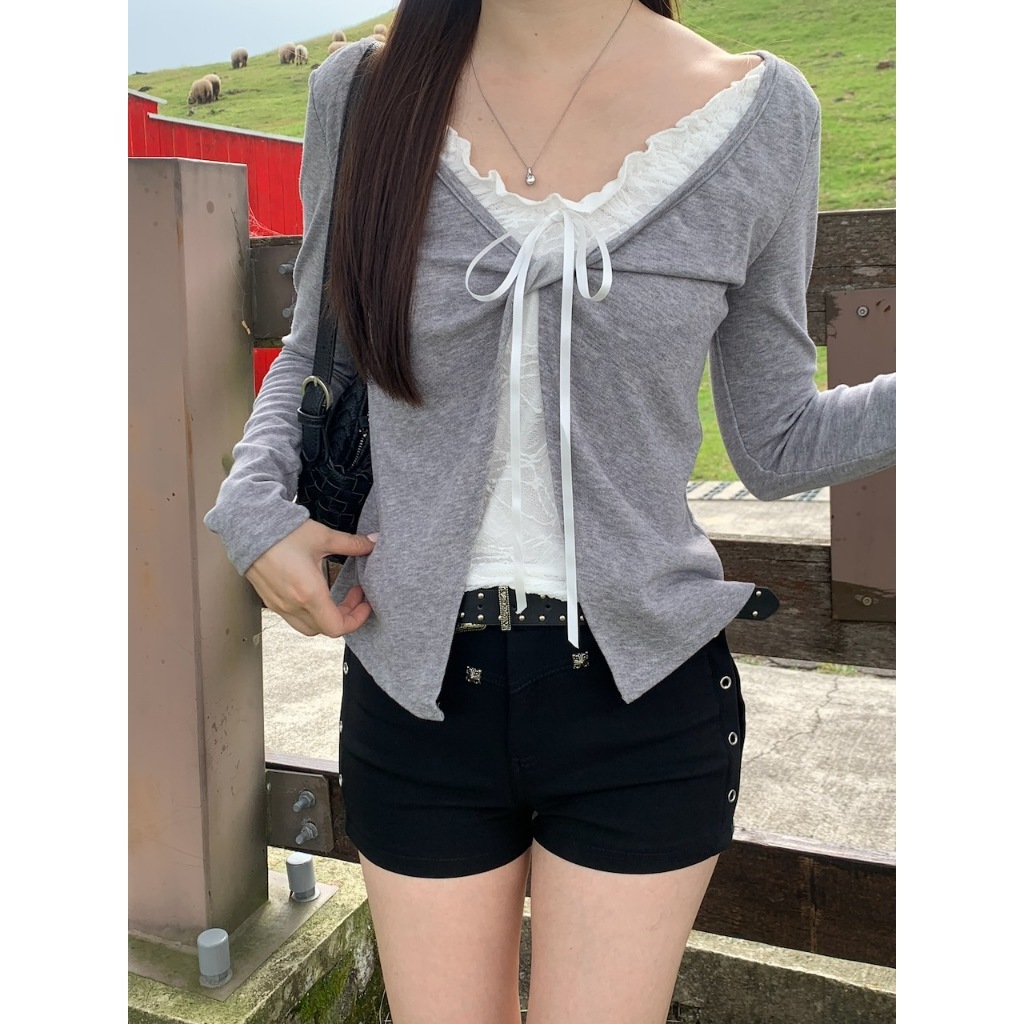 現貨【imfine】美麗開場 蕾絲內搭假兩件上衣 #A1009