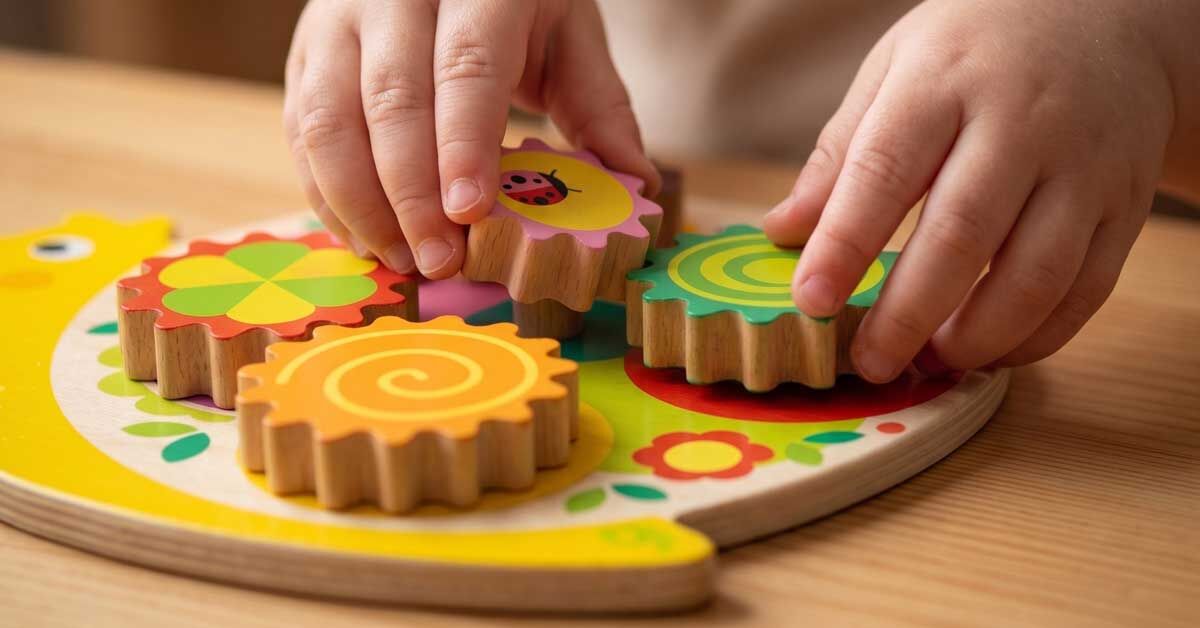 3–5歲:加入邏輯、建構與想像,推薦《轉轉蝸牛齒輪板》