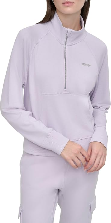 【預購】DKNY SPORT N092305 半拉鏈立領長袖上衣 (淡紫色)
