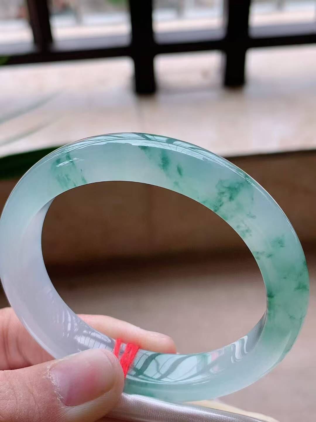 冰飄花翡翠貴妃手鐲,天然翡翠A玉, 緬甸玉, Jade, Jadeite
