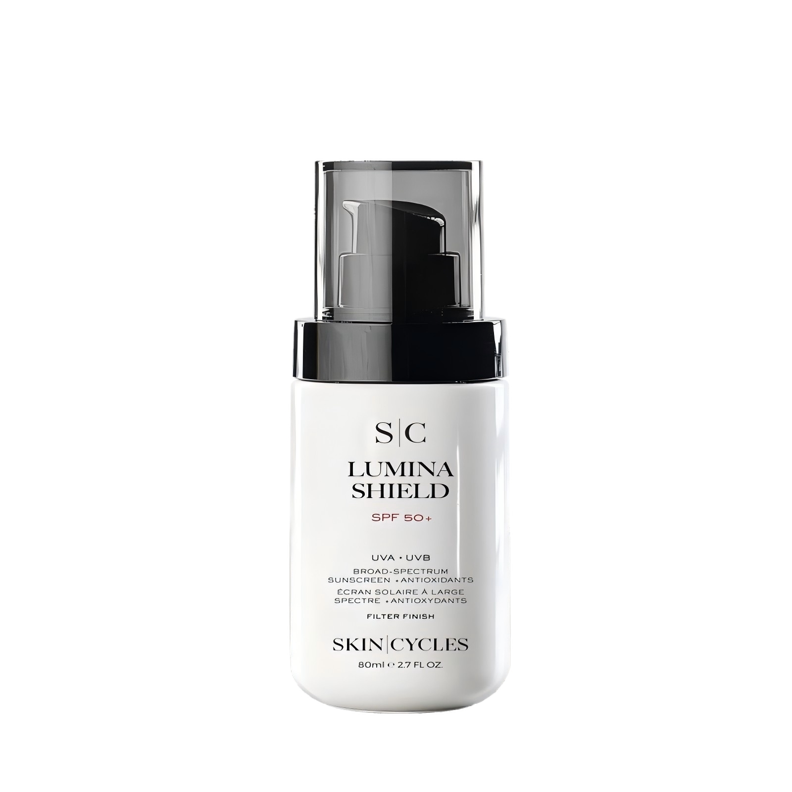 南非 SKIN|CYCLES【正品】LUMINA SHIELD 冰光防曬精華 SPF50 80ml｜UVA UVB 廣譜防護｜乾肌保濕｜提亮防曬  章小蕙推薦