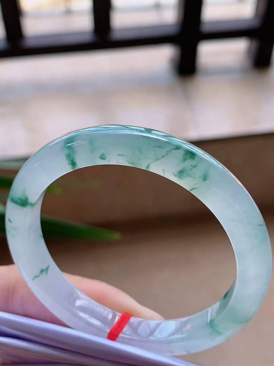 老種冰飄花翡翠正圈手鐲,天然翡翠A玉, 緬甸玉, Jade, Jadeite